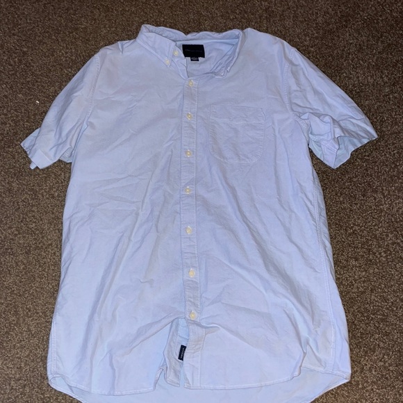 American Eagle light blue short sleeve button up men’s size large tall - Picture 1 of 3